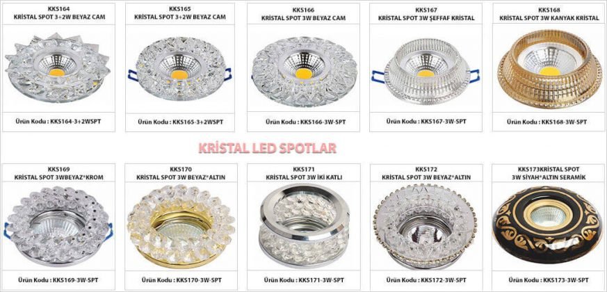 led-spot-kristal-model-cesitleri-gorselleri-ve-teknik-ozellikleri