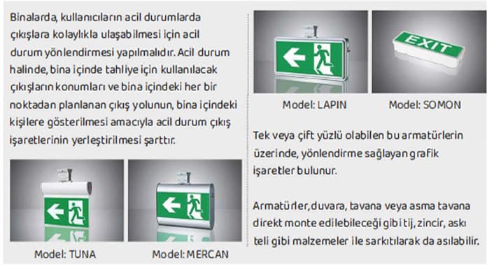 acil-durum-yonlendirme-armatur-modelleri-aciklamalari