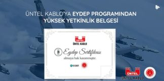 Üntel Kablo’ya EYDEP Programından Yüksek Yetkinlik Belgesi